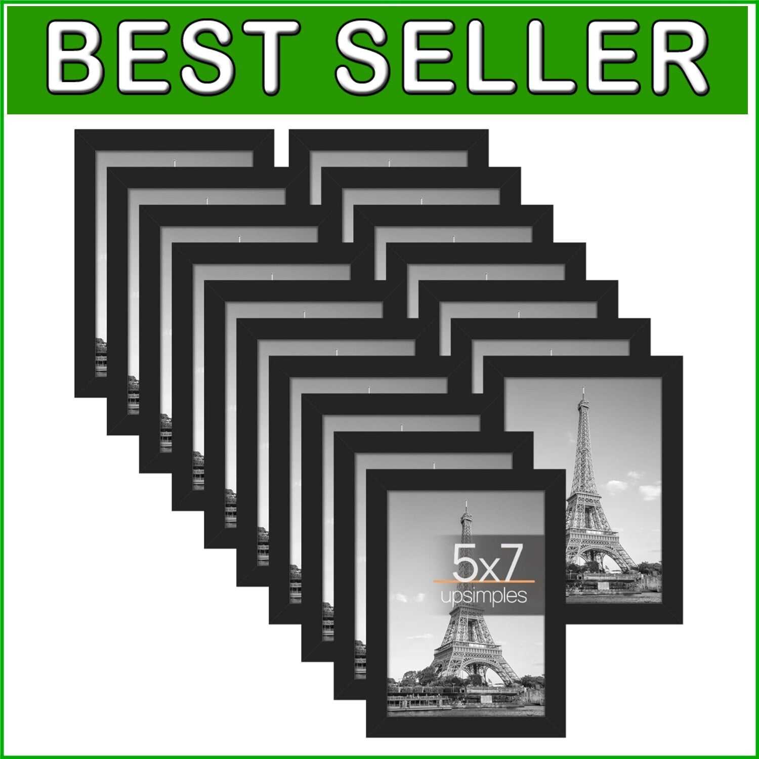 Classic Set of 17 5x7 Picture Frames – Safe & Elegant Display for All Occasions