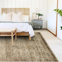 Load image into Gallery viewer, Machine Washable Vintage Floral 5x7 Area Rug - Non-Slip, Pet-Friendly Design