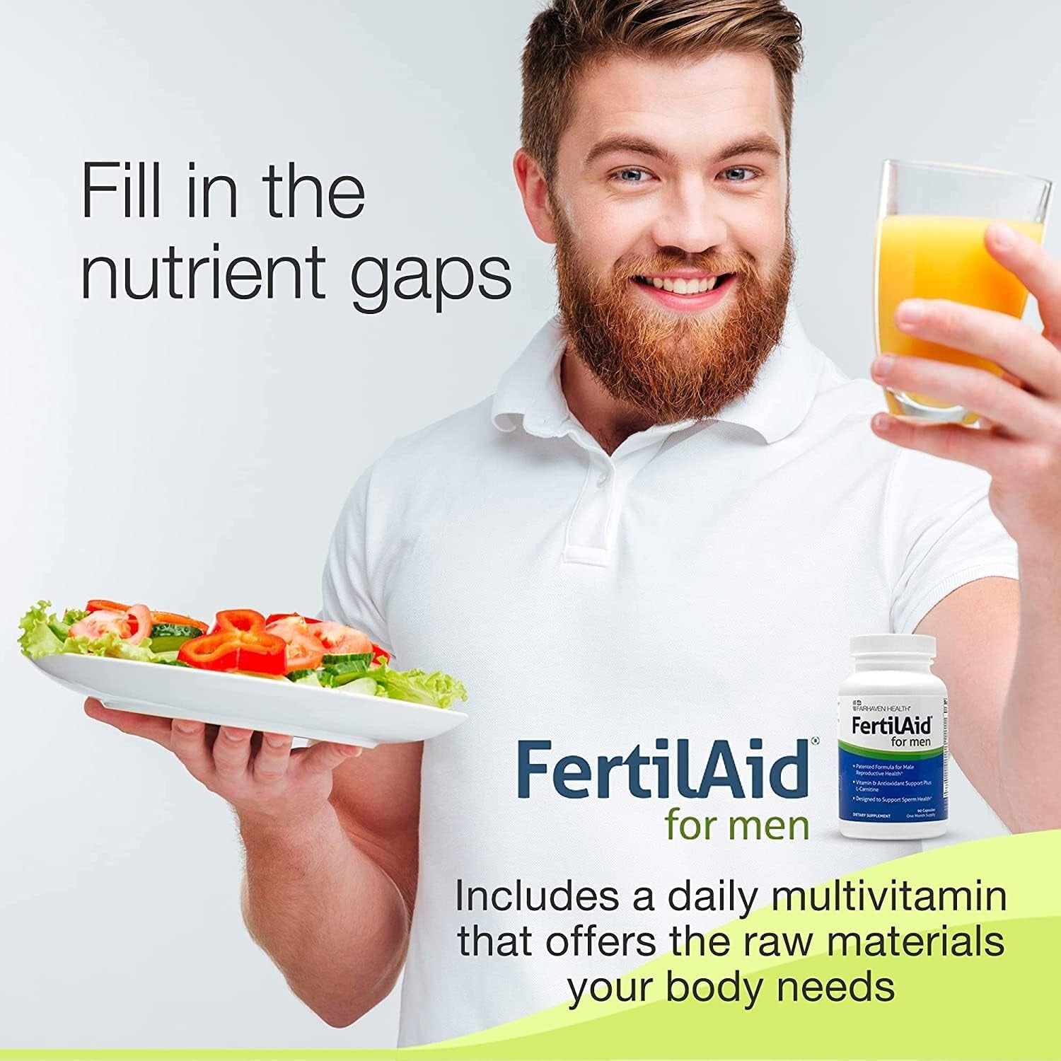 Vegan Male Fertility Multivitamins - 2 Bottles of FertilAid for Optimal Health