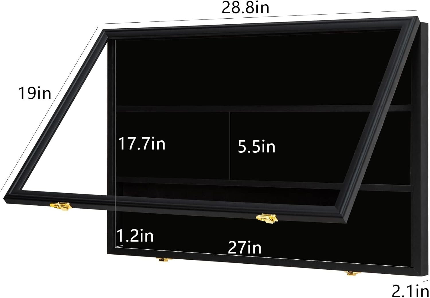 Sturdy Wooden Sports Card Display Case - Lockable with UV Shielding for 24 Cards