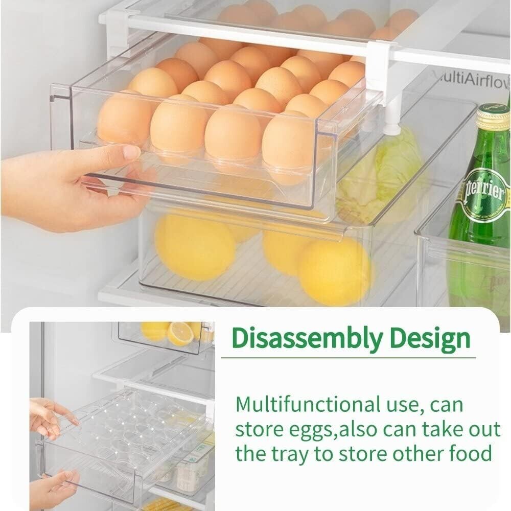Premium Clear PET Egg Organizer with Heavy Duty Design - Easy Installation