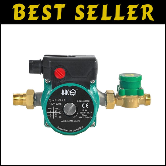 Efficient 110V Hot Water Pump with Silent Operation & Max Lift Height 10ft
