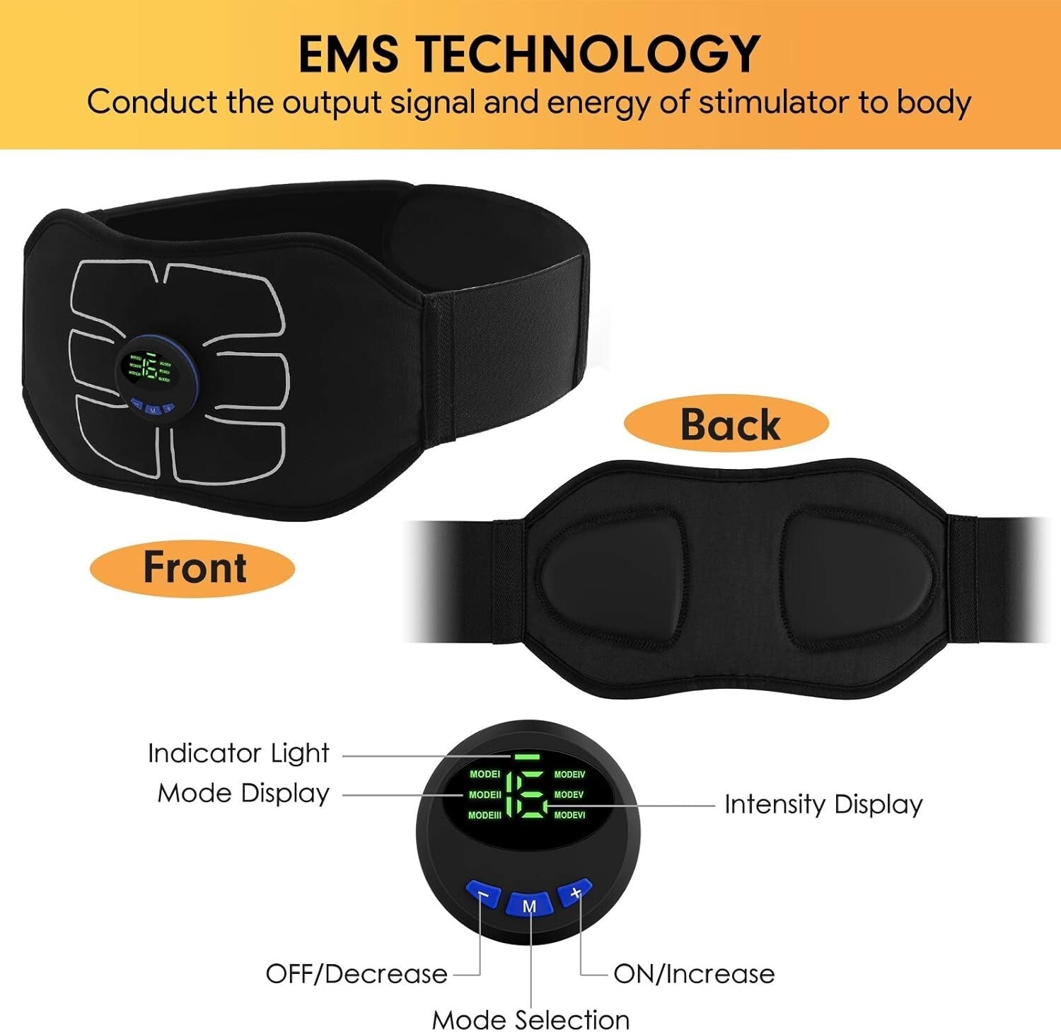ABS Stimulator with 6 Modes: Effective Home Workout Equipment for Toned Abs