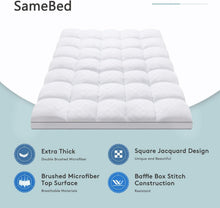 Load image into Gallery viewer, Machine Washable Extra Thick Twin Mattress Pad - Ideal for Pain Relief &amp; Comfort