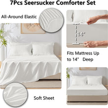 Load image into Gallery viewer, Machine Washable King Comforter Set - Stylish 7-Piece Bedding for All Seasons