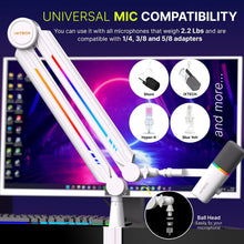 Load image into Gallery viewer, High Profile RGB Microphone Stand with Secure Desk Mount - Perfect for Creatives