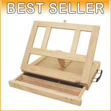 Load image into Gallery viewer, Versatile Portable Brown Easel with Adjustable Incline &amp; Supply Compartments