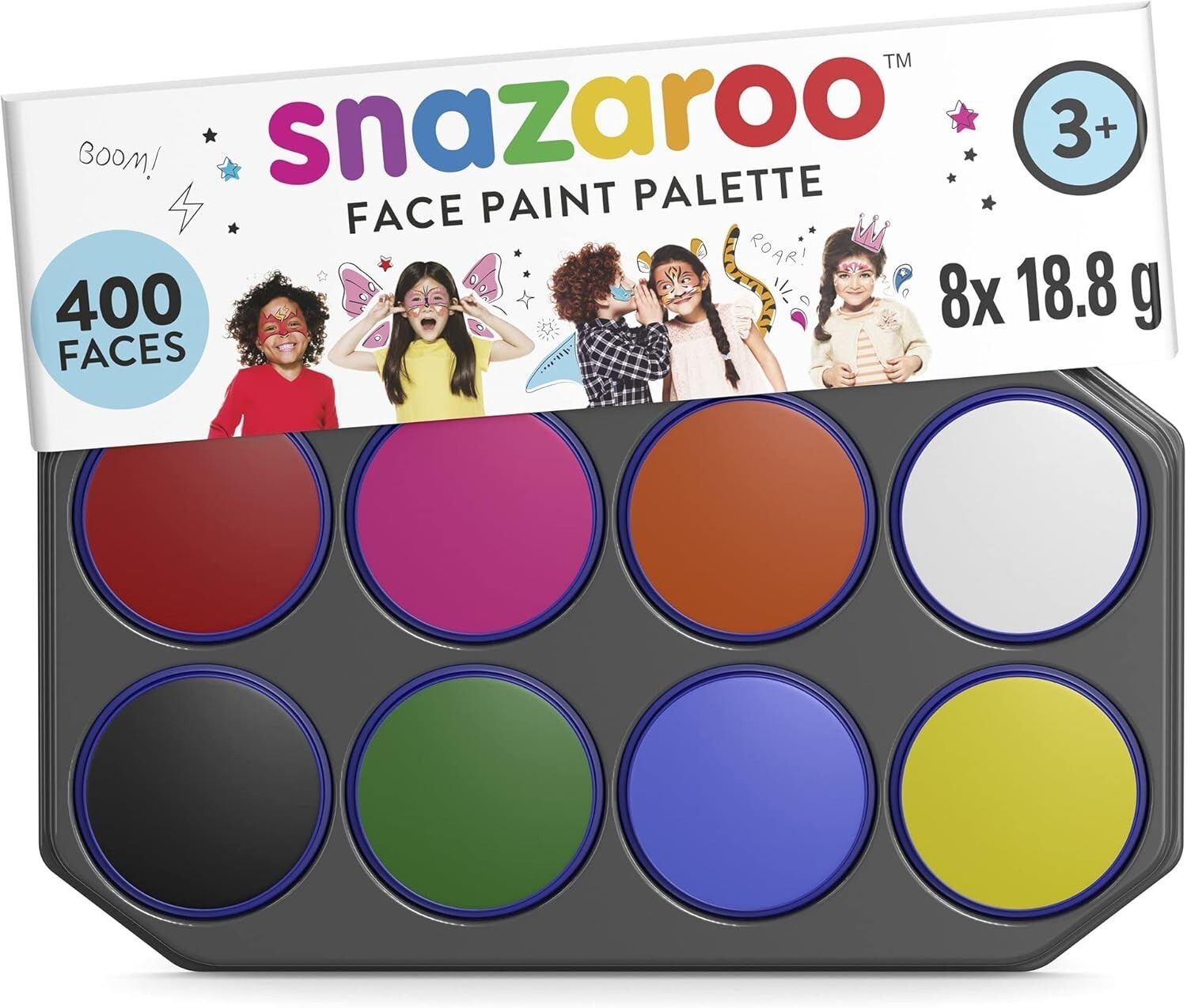 High-Quality 8-Color Face Paint Palette - Non-Toxic & Easy to Remove with Soap