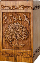 Load image into Gallery viewer, Artisan-Crafted Wooden Urn for Ashes - 250 lbs Capacity with Sliding Opening
