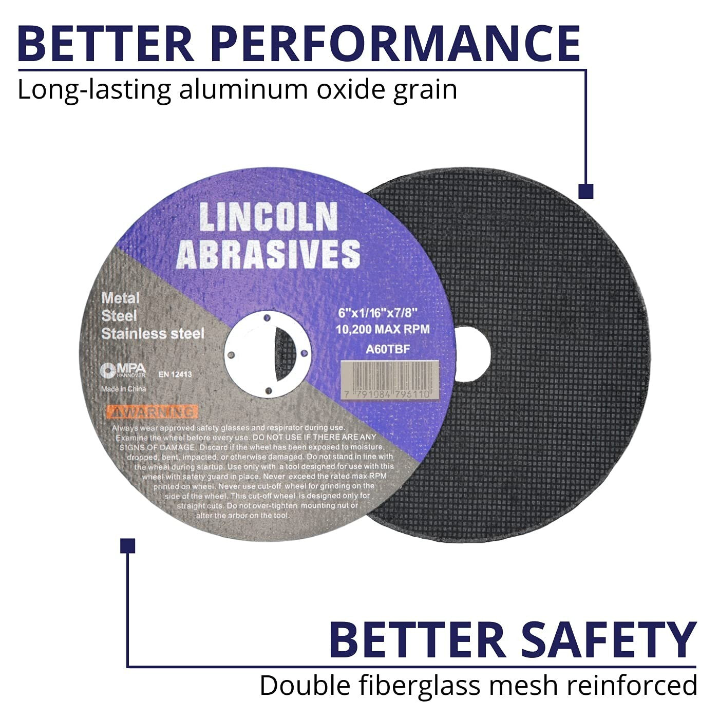 Durable 6" Aluminum Oxide Cut-Off Wheels - 100 Pack for Versatile Cutting