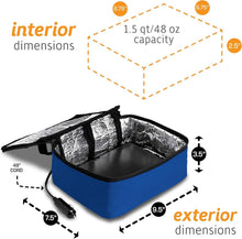 Load image into Gallery viewer, Portable Electric Lunch Box &amp; Food Heater with Glass Container - 1.5qt - Blue