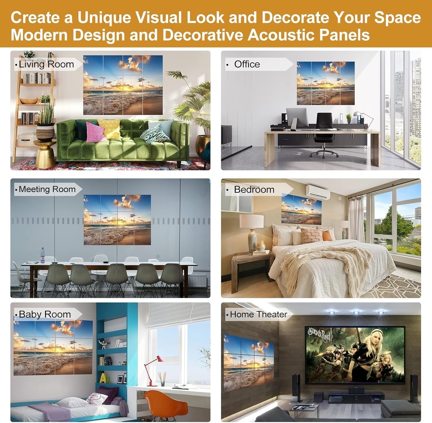 Self-Adhesive Decorative Soundproof Wall Panels - 48"x36" for Home and Studio