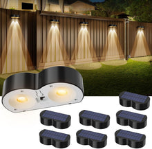 Load image into Gallery viewer, Upgraded 8-Pack Solar Fence Lights with Spot Lenses &amp; Color Modes for Outdoors