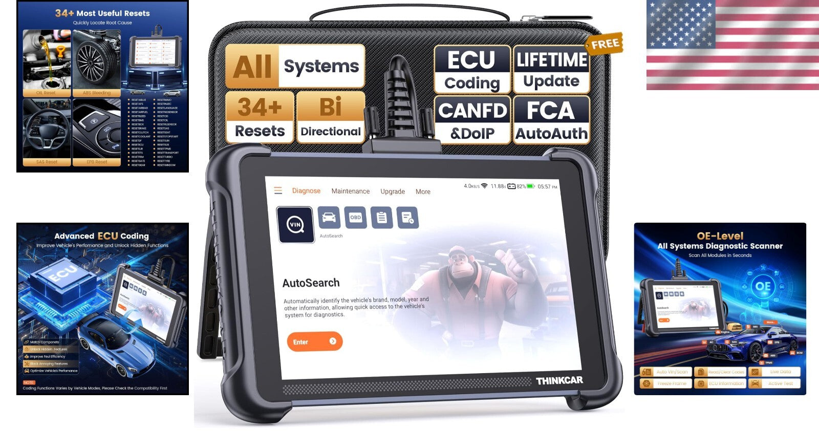Comprehensive Automotive Scan Tool with Real-Time Diagnostics & Easy Updates
