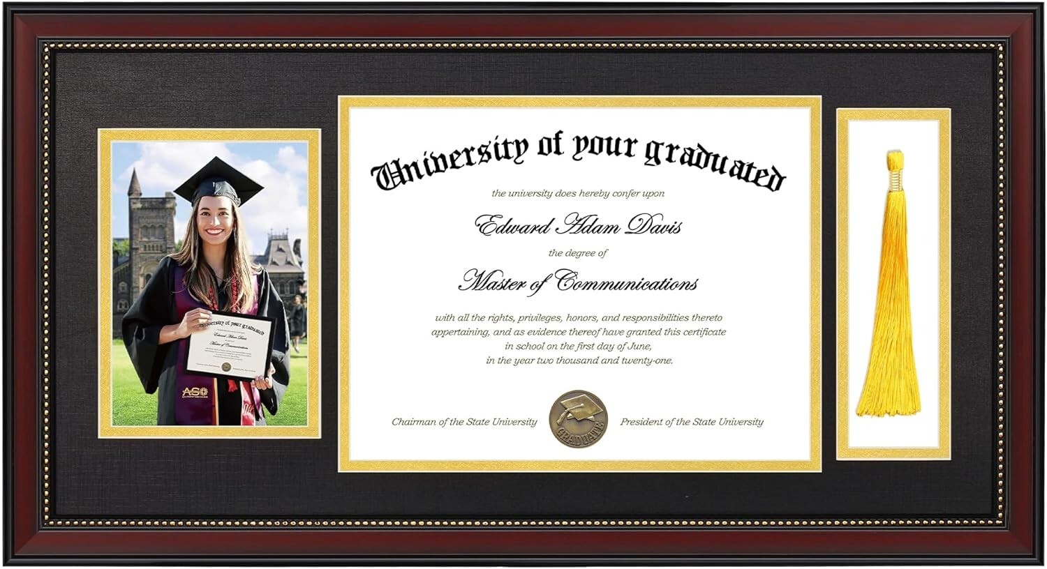 Sophisticated Matte Finish Diploma Frame with Tassel Holder - Ideal Gift