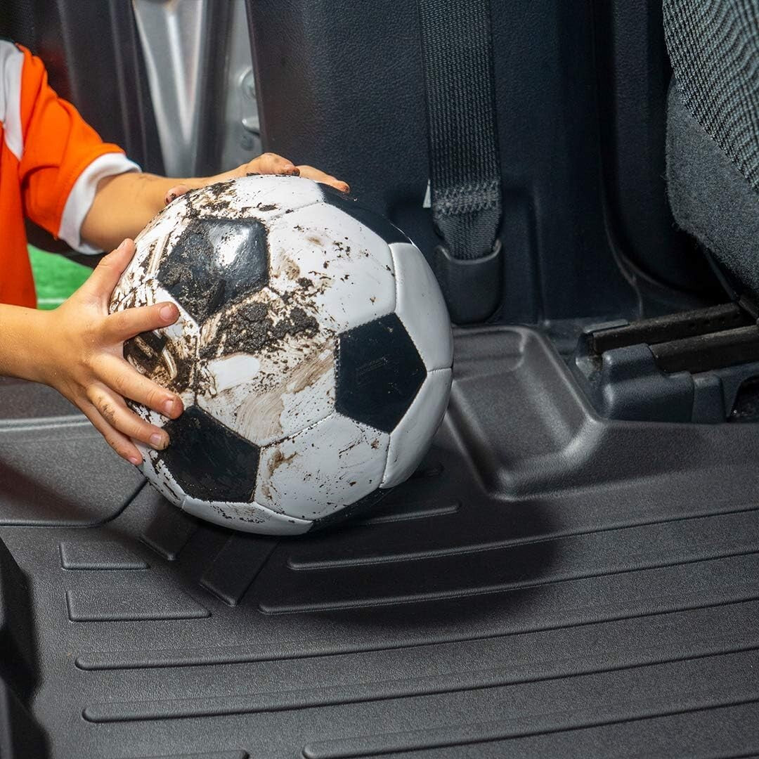 Durable Black Floor Mats 2 Row Liner for Crew Cab 2014-2018 Chevy Silverado