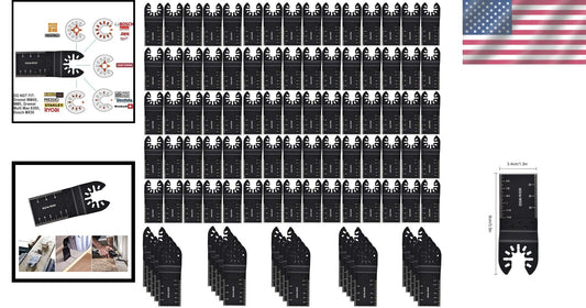 100 High Carbon Oscillating Blades Set with Built-in Length Markers - Wood Use
