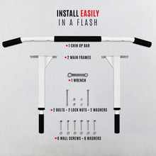 Load image into Gallery viewer, Compact Wall Mounted Pull Up Bar with Multi-Grip Options - Home Workout