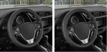 Load image into Gallery viewer, Durable Black Faux Leather Steering Wheel Covers with Accent Stitching - 2 Pack