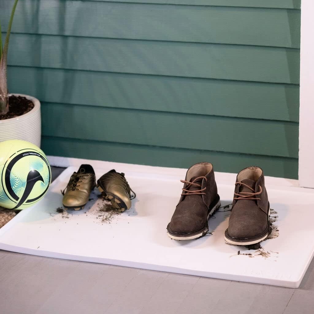 Elegant White Waterproof Under Sink Mat 31x22 - Protect Cabinets Effortlessly