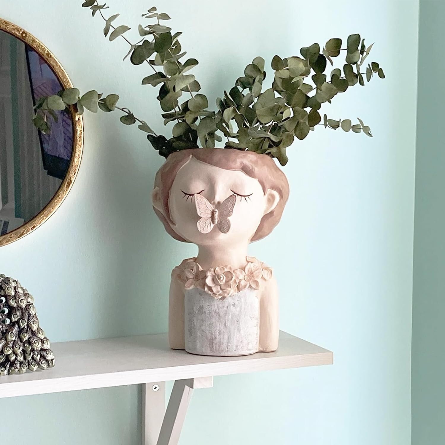 Cute Cartoon Girl Resin Flower Pot - Perfect for Succulents Indoors & Outdoors