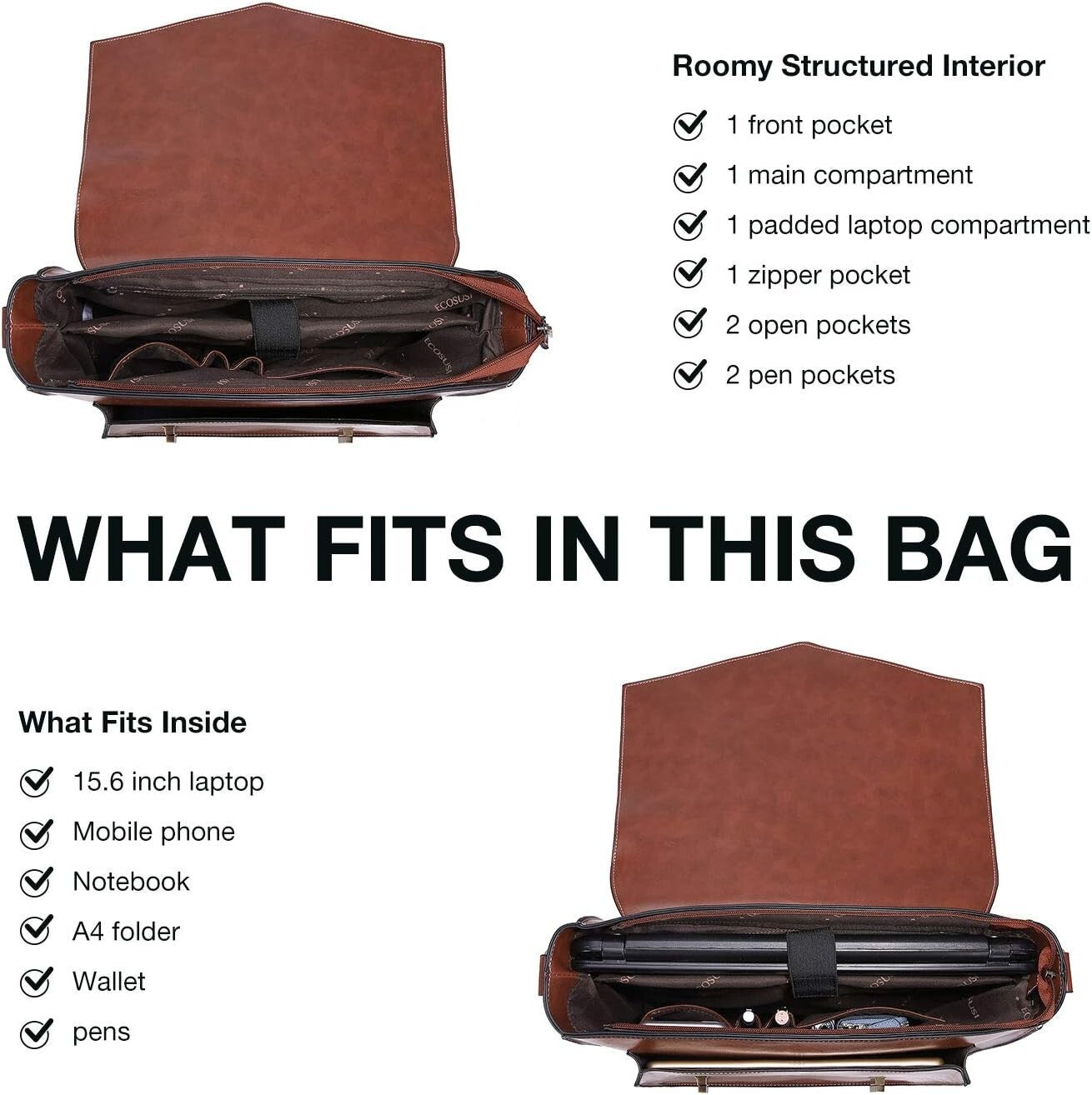 Multifunctional Laptop Backpack & Satchel for Women - 15.6 Inch Vegan Leather