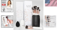 Load image into Gallery viewer, Complete Professional Vegan Makeup Brush Set - Soft Brushes &amp; Eco-Friendly Case