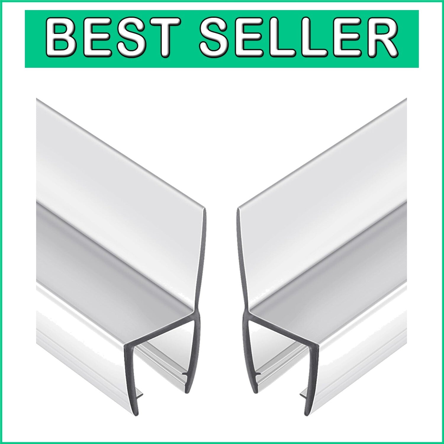 78" Frameless Shower Door Seal Strip - Easy Install Silicone Side Seals, 2-Pack