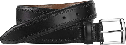 Sophisticated Brogue Leather Belt for Men – Polished Hardware & Comfortable Fit