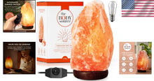 Load image into Gallery viewer, Himalayan Salt Lamp 10-12 Inch with Dimmable Switch &amp; Wooden Base - 100% Natural