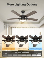 Load image into Gallery viewer, Versatile Ceiling Fans with LED Lights - 2 Pack, 52 Inch, Ideal for Home Decor