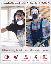 Load image into Gallery viewer, Reusable Gas Mask with Activated Carbon Filters - Protect Against Smoke &amp; Dust
