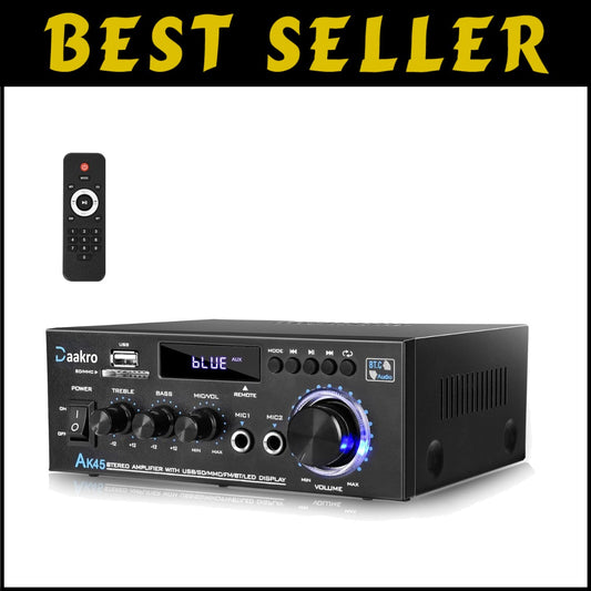 Portable Bluetooth 5.0 Amplifier - 300W Home Audio System with USB/SD Support