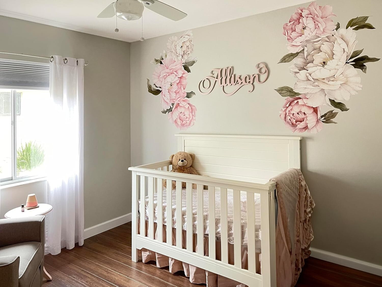 Vibrant Peony Bouquet Removable Wall Decals - Perfect for Bedroom and Nursery