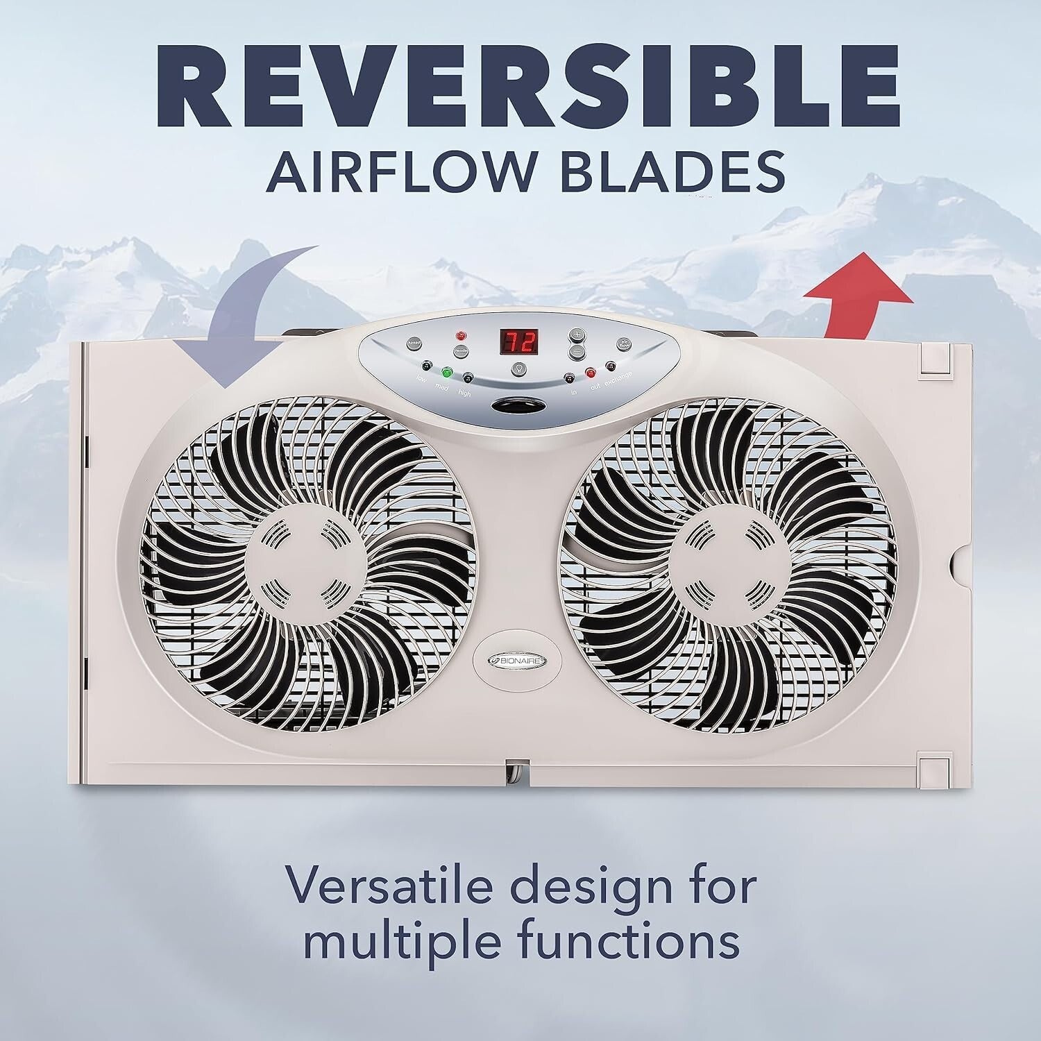 Bionaire Reversible Window Fan with Programmable Thermostat - Quiet Comfort