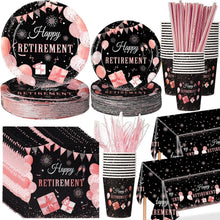 Load image into Gallery viewer, Sophisticated 452-Piece Rose Gold Party Supplies: Celebrate Retirement in Style