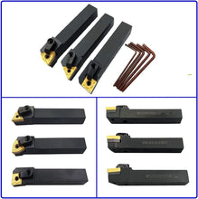 Load image into Gallery viewer, Professional 5/8" Lathe Turning Tool Holder Set: 3 Holders + 30 Inserts Included