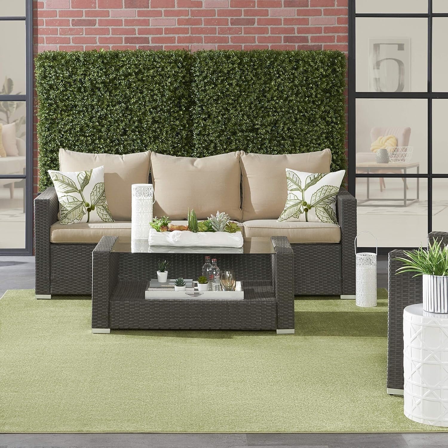 Stylish 9' x 12' Green Rug for Living Rooms, Patios & More - Easy Maintenance