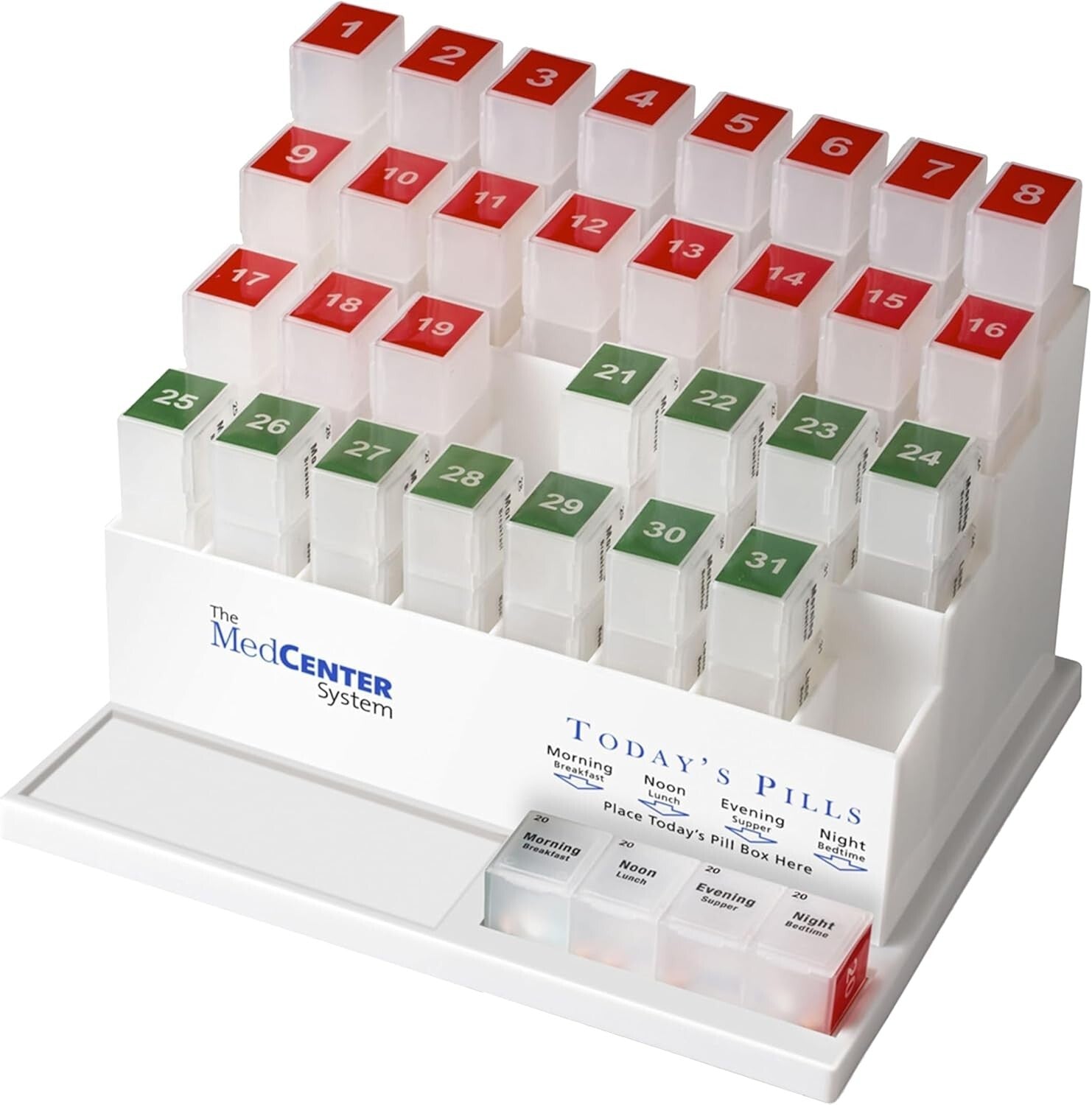 FSA HSA Eligible 31-Day Monthly Pill Organizer with 4 Times a Day Compartments