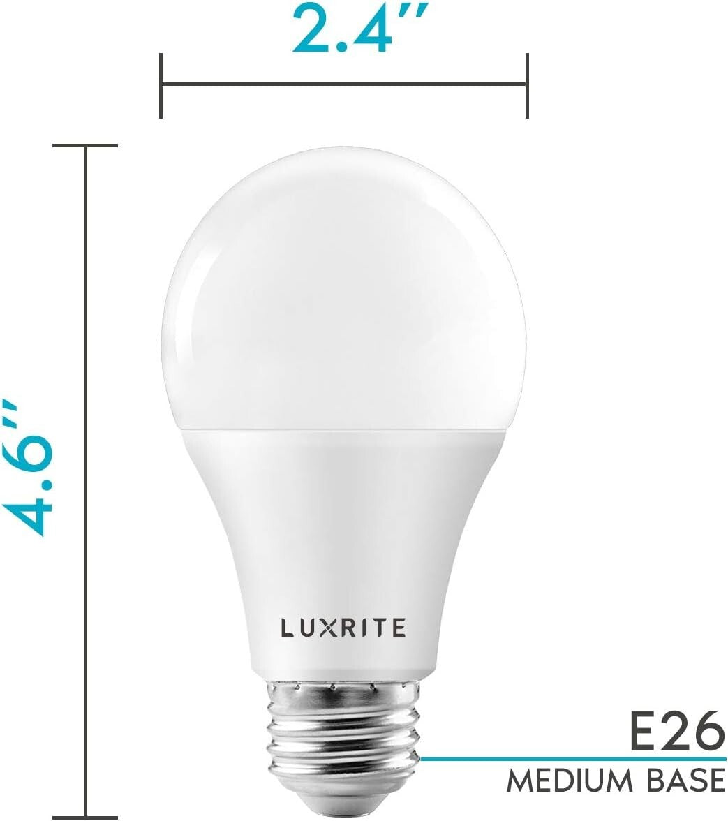 Energy Star Rated A19 LED Bulbs 100W Equivalent - 6 Pack, Dimmable & Durable