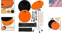 Load image into Gallery viewer, Beginner-Friendly 12" Drum Practice Pad with Adjustable Snare Stand &amp; Sticks