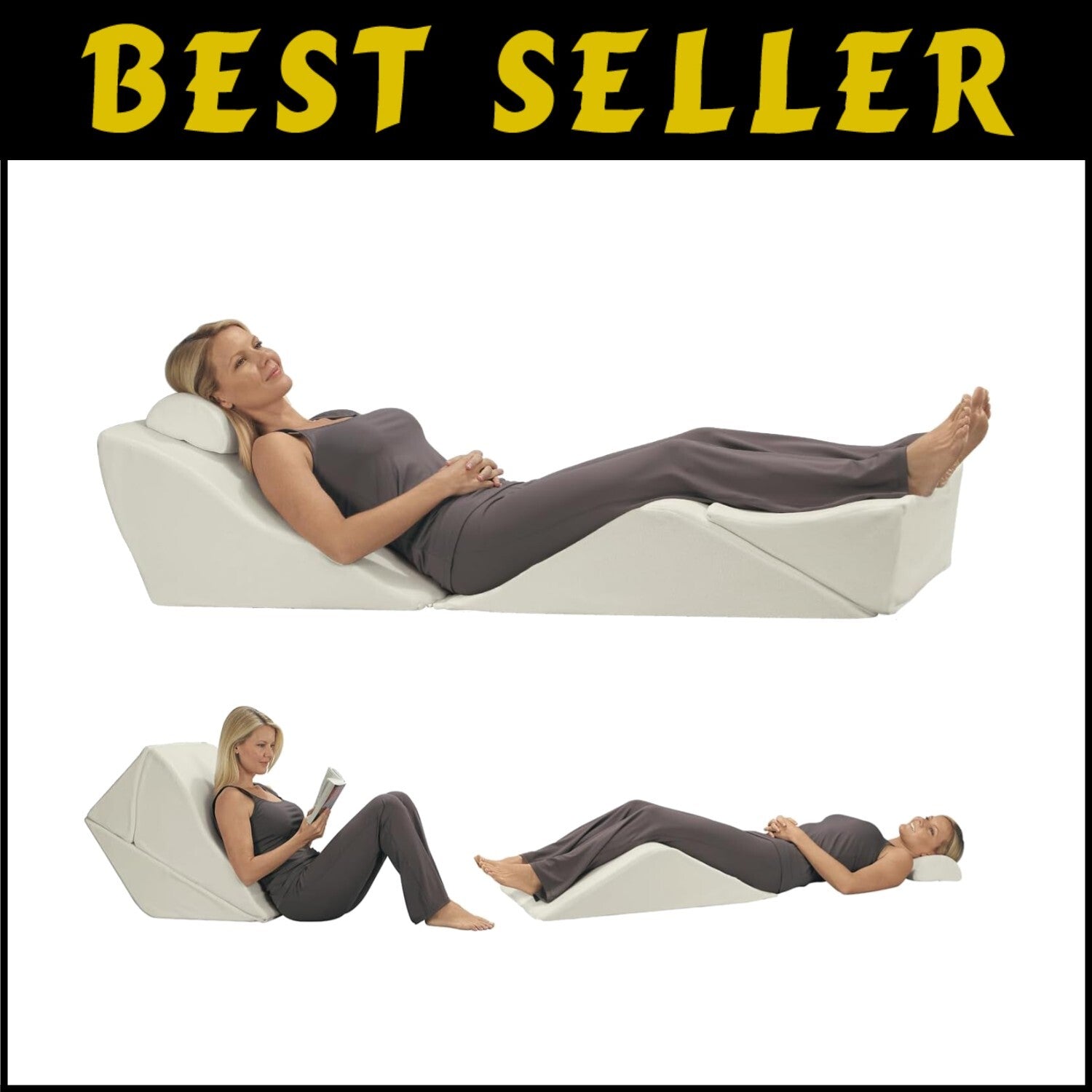 9-in-1 Adjustable Bed Wedge Pillow System for Ultimate Lumbar Support & Comfort