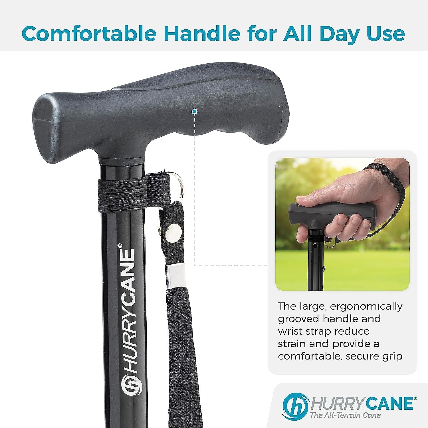 Lightweight Foldable Walking Cane, 37.5 Inches, Supports 350 lbs - Ideal for All