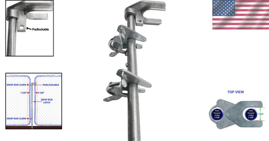 36" Drop Pin Latch for Chain Link Double Gates - Easy Installation