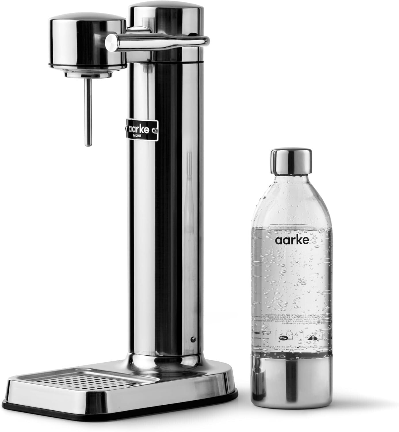 Elegant Manual Soda Maker with 800ml PET Bottle - Stylish Stainless Steel Design
