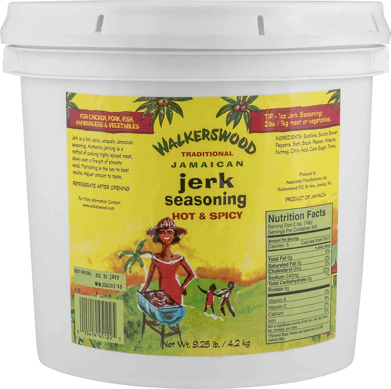 Authentic Jamaican Jerk Seasoning - Spicy Marinade, 128 Fl Oz for Gourmet Dishes