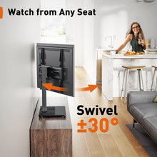 Load image into Gallery viewer, Universal Swivel TV Stand for 32''-65'' TVs - Height Adjustable with Glass Base