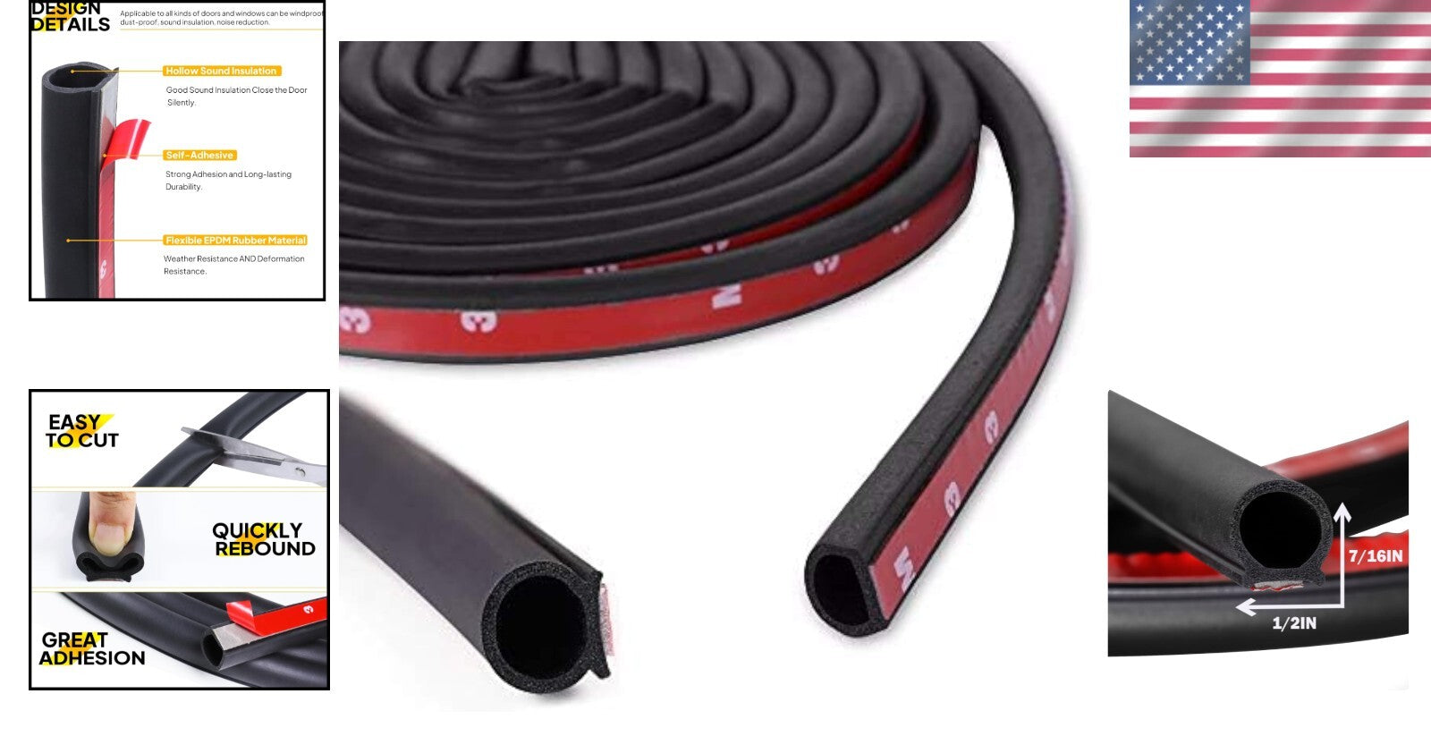 Temperature Resistant D-Shape Weatherstripping - 25ft Customizable Seal Strip