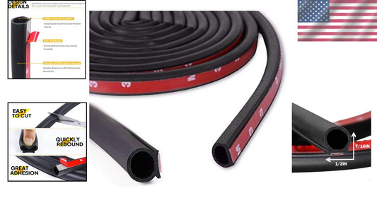 Temperature Resistant D-Shape Weatherstripping - 25ft Customizable Seal Strip