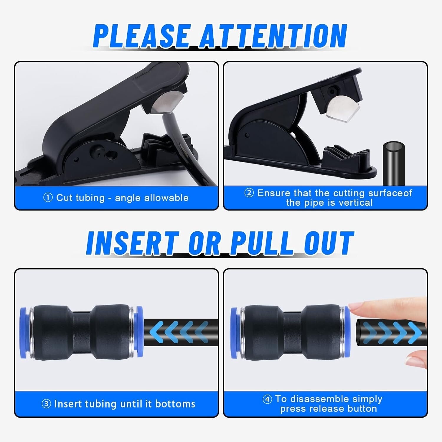 Versatile 53-Piece Air Line Kit with Durable Storage Case & Tubing Cutter